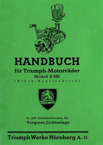 Triumph B200 Betriebsanleitung