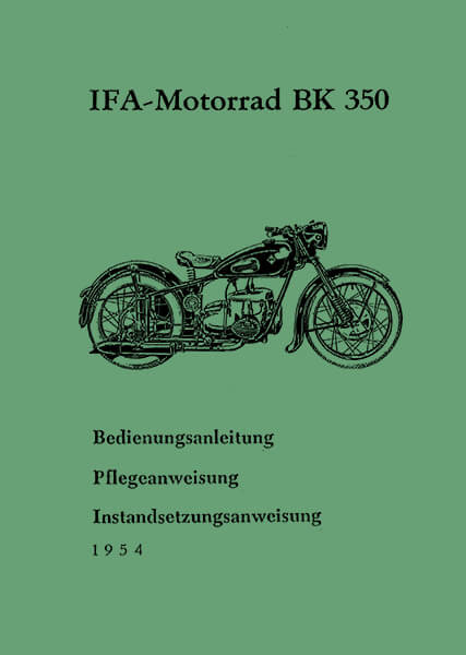 IFA BK350 Betriebsanleitung und Reparaturanleitung