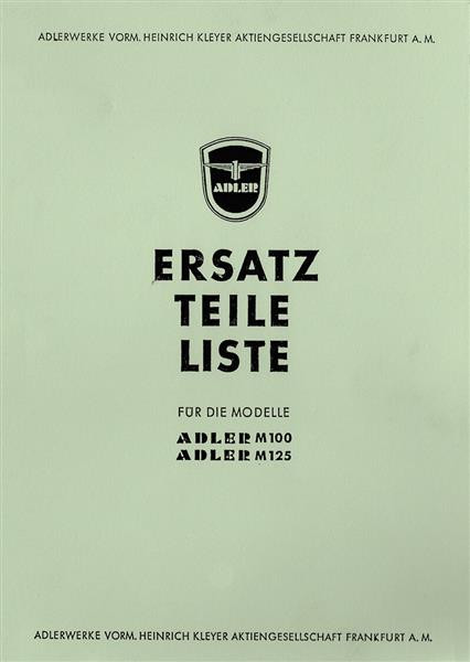 Adler M100 und M125 Ersatzteilkatalog