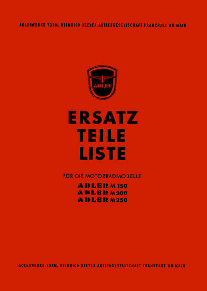 Adler M150 M200 M250 Ersatzteilkatalog