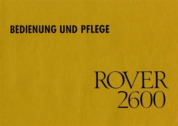 Rover 2600 Betriebsanleitung