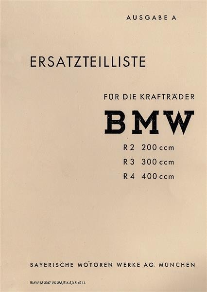 BMW R2 R3 R4 Ersatzteilkatalog