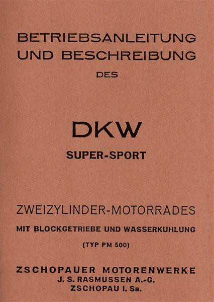 DKW Super Sport 500 Betriebsanleitung