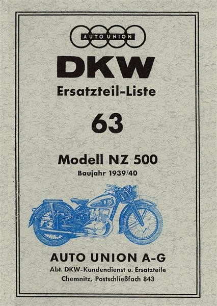 DKW NZ500 Ersatzteilkatalog