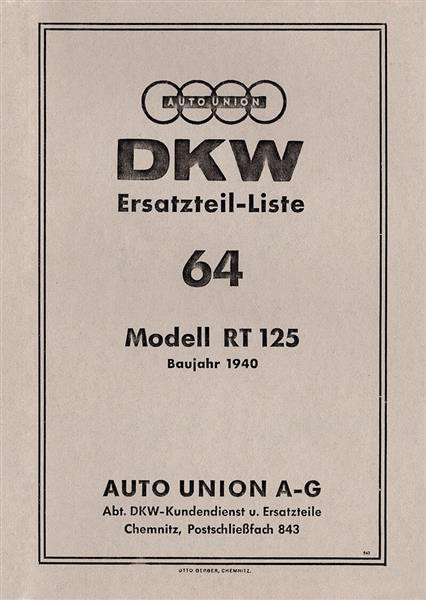 DKW RT125 Ersatzteilkatalog