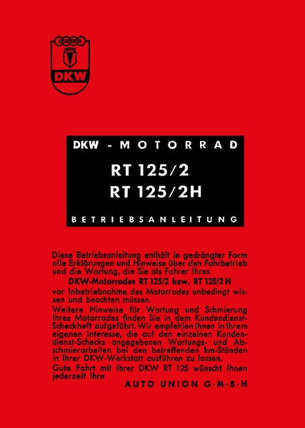 DKW RT125/2  RT125/2H RT175 Betriebsanleitung