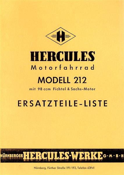 Hercules 212 Ersatzteilkatalog