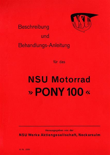 NSU Pony 100 Betriebsanleitung