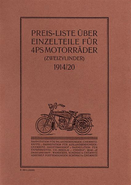 Wanderer 4 PS Zweizylinder Motorrad Ersatzteilkatalog