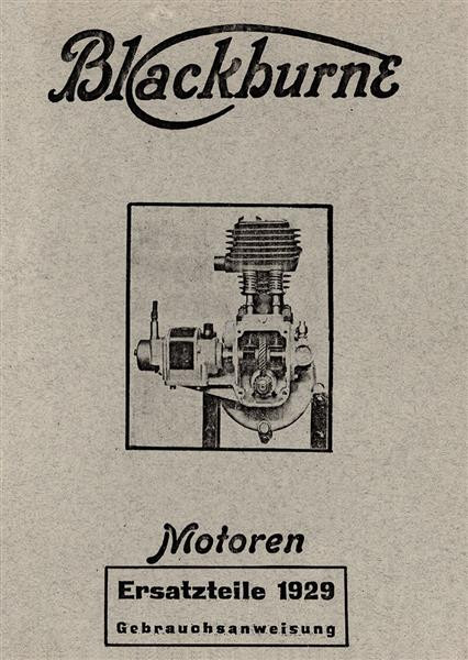 Blackburne Motoren Betriebanleitung und Ersatzteilkatalog