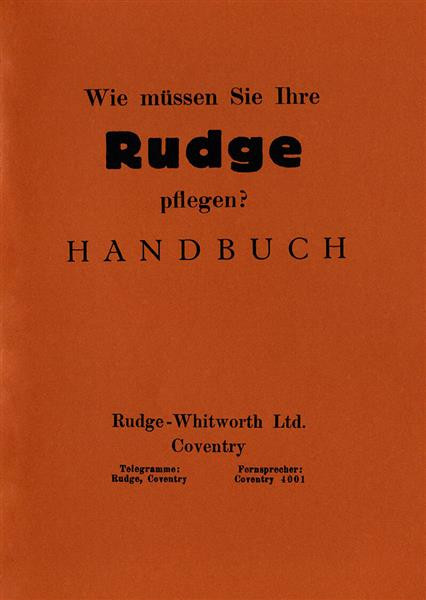 Rudge 250 350 500 Betriebsanleitung