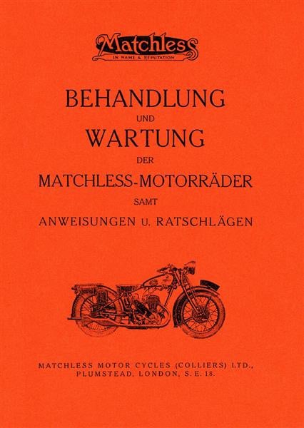 Matchless R T V und X Modelle Betriebsanleitung