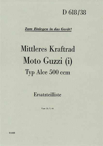 Moto Guzzi Alce 500 Ersatzteilkatalog