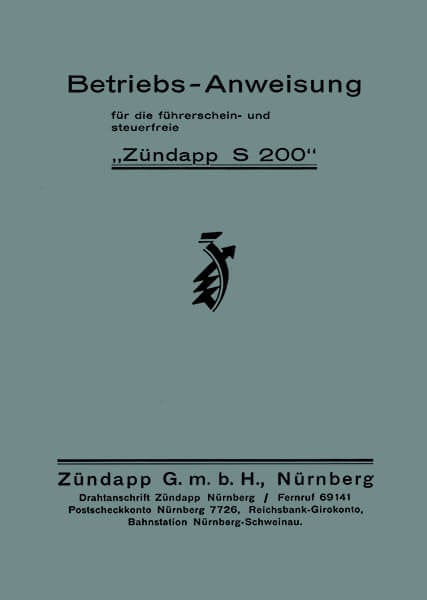 Zündapp S200 Betriebsanleitung