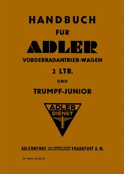 Adler Trumpf Junior und 2 Liter-Modelle Handbuch