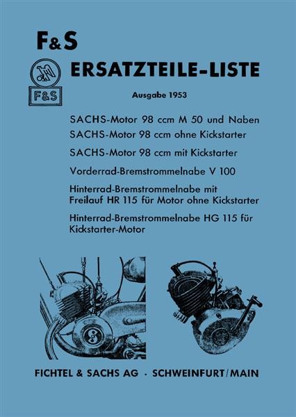 Sachs-Motor 98 ccm mit Flachkolben M50 Ersatzteilkatalog