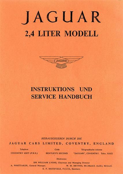 Jaguar 2.4 Liter Betriebsanleitung