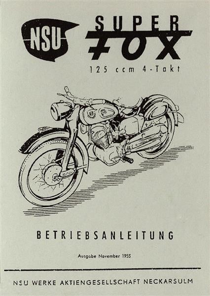 NSU Superfox Betriebsanleitung