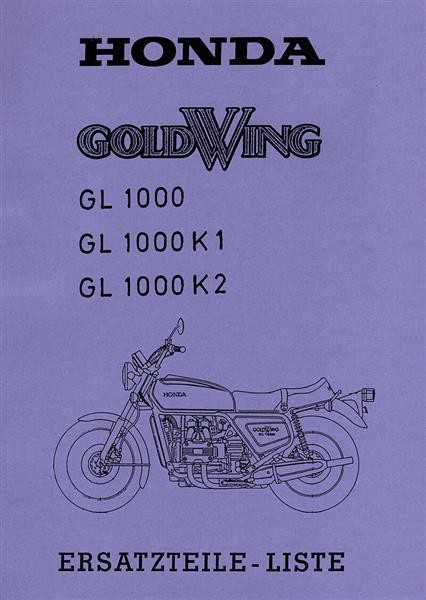 Honda Goldwing GL1000 GL1000K1 GL1000K2 Ersatzteilliste
