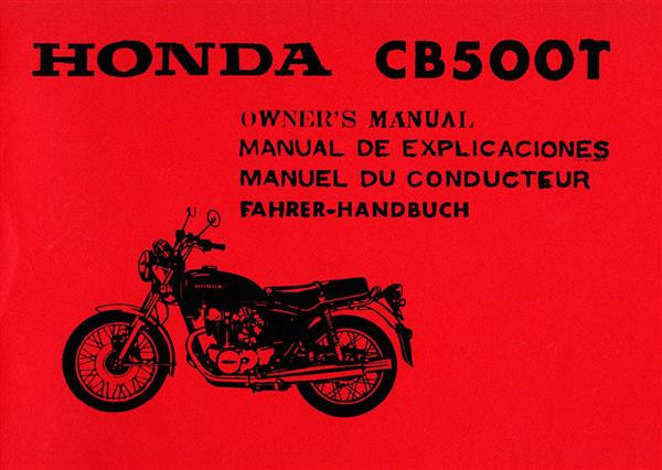 Honda CB500T Fahrerhandbuch