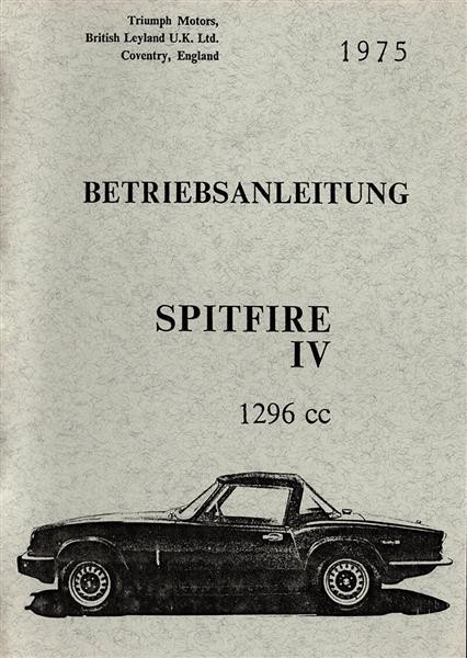 Triumph Spitfire IV Betriebsanleitung