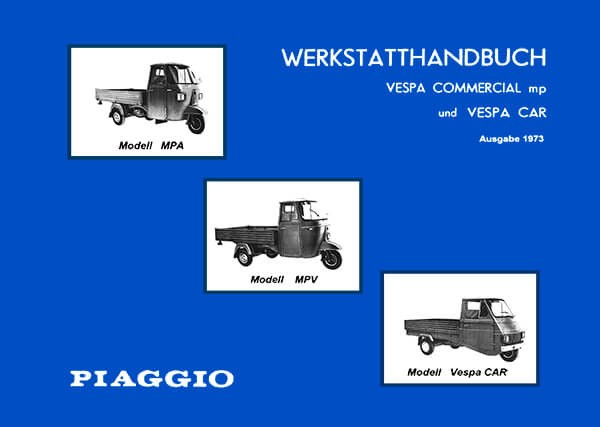 Vespa Commercial und Vespa Car Ape Werkstatthandbuch