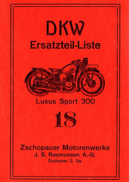 DKW 300 Luxus und Sport Ersatzteilkatalog