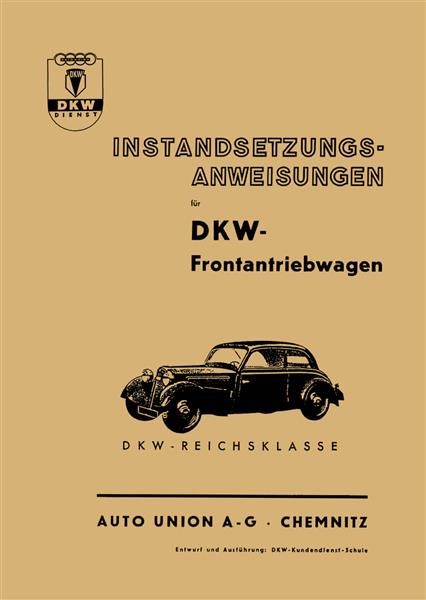 DKW Frontantriebswagen F2 - F8 Reparaturanleitung