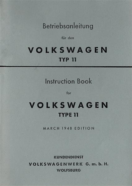 VW Käfer Typ 11 Betriebsanleitung
