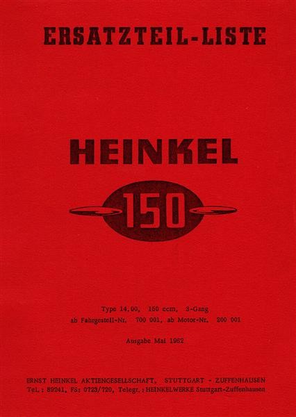 Heinkel 150 Roller Ersatzteilkatalog