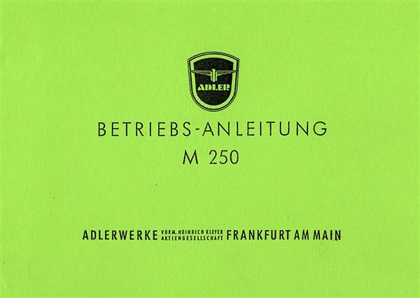 Adler M250 Betriebsanleitung