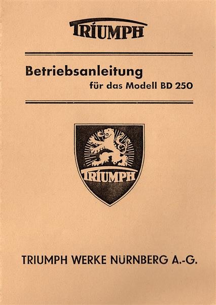 Triumph BD250 Betriebsanleitung