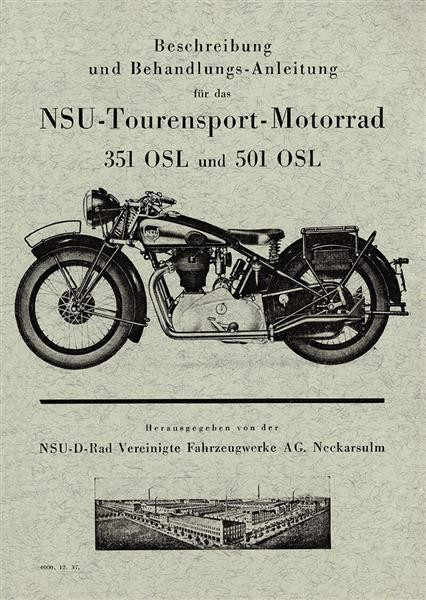 NSU 351OSL und 501OSL Betriebsanleitung