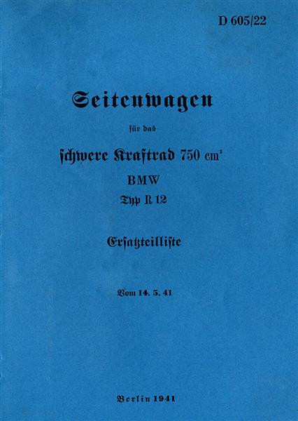 BWM R12 Seitenwagen Ersatzteilliste