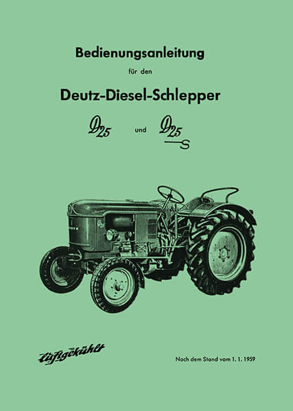 Deutz D25 und D25S Betriebsanleitung