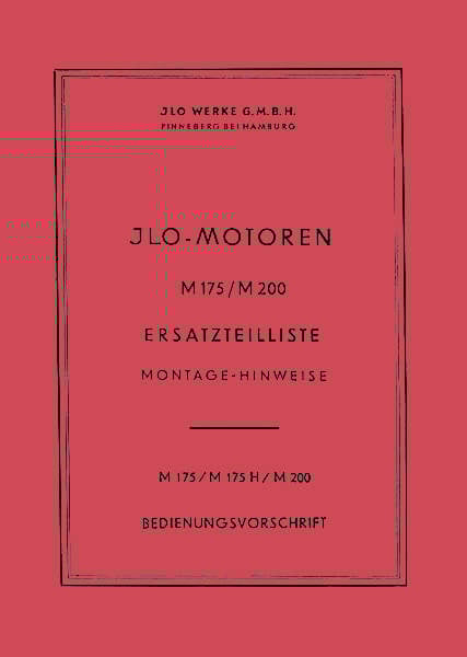 ILO M175 M175H M200 Betriebsanleitung, Reparaturanleitung, Ersatzteilliste