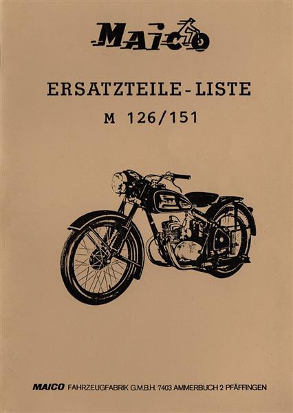 Maico M126 und M151 Ersatzteilkatalog