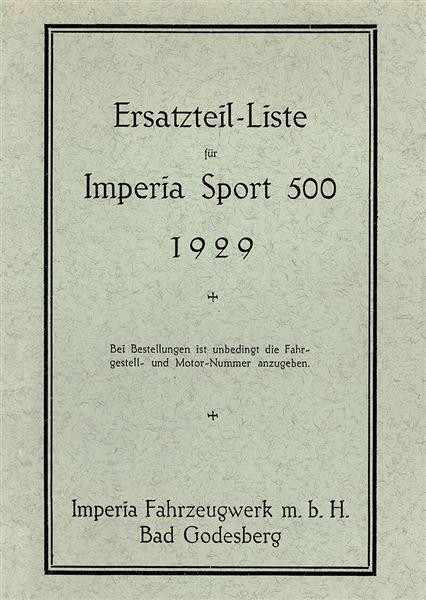 Imperia Sport 500 Ersatzteilkatalog