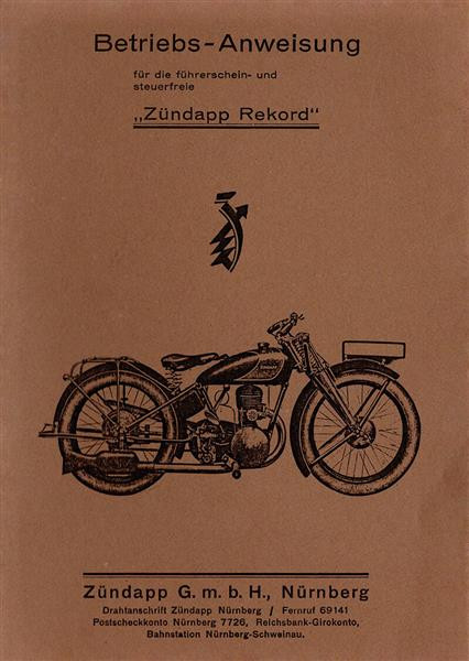 Zündapp Rekord Betriebsanleitung