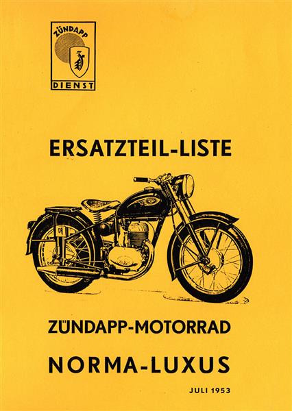 Zündapp Norma-Luxus Ersatzteilkatalog