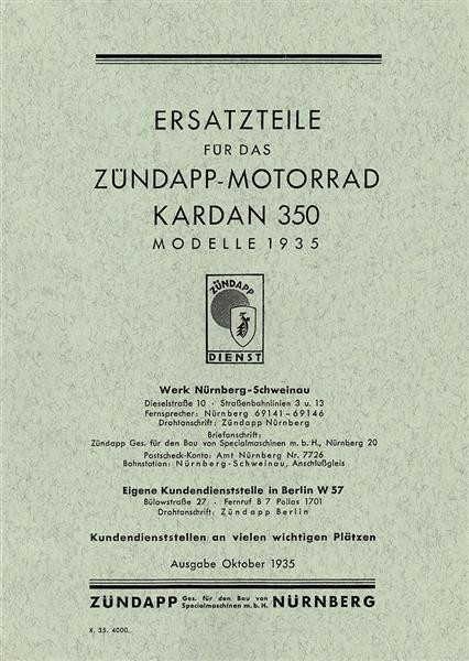 Zündapp K350 Ersatzteilkatalog