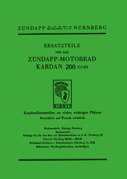 Zündapp K200 Ersatzteilkatalog