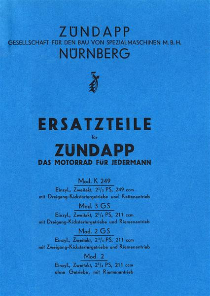 Zündapp K249 GS 2 GS Ersatzteilkatalog
