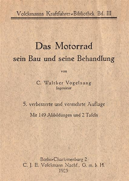 Das Motorrad sein Bau und seine Behandlung