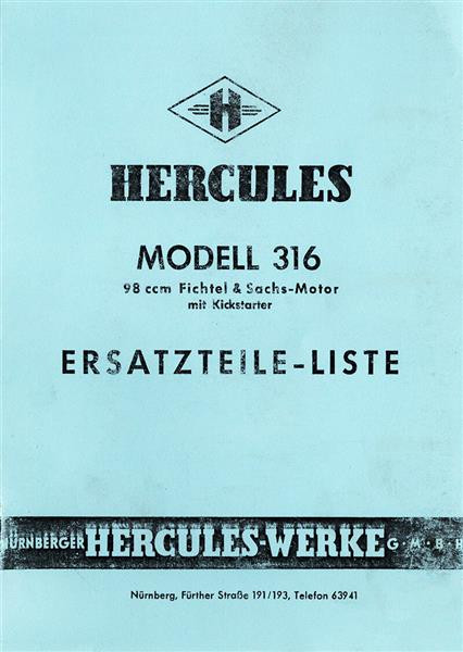 Hercules 316 Ersatzteilkatalog