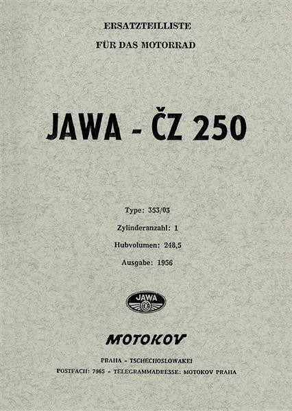 Jawa - CZ 250 Typ 353/03  Ersatzteilkatalog