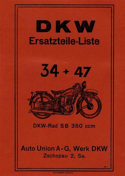 DKW SB350 Ersatzteilkatalog