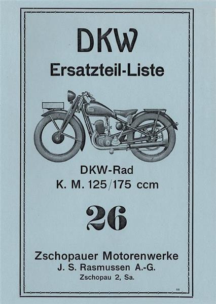 DKW KM125 und KM175 Ersatzteilkatalog