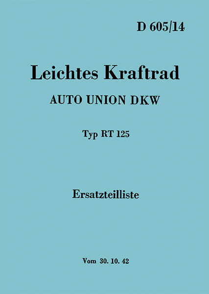 DKW RT125 WH Ersatzteilkatalog