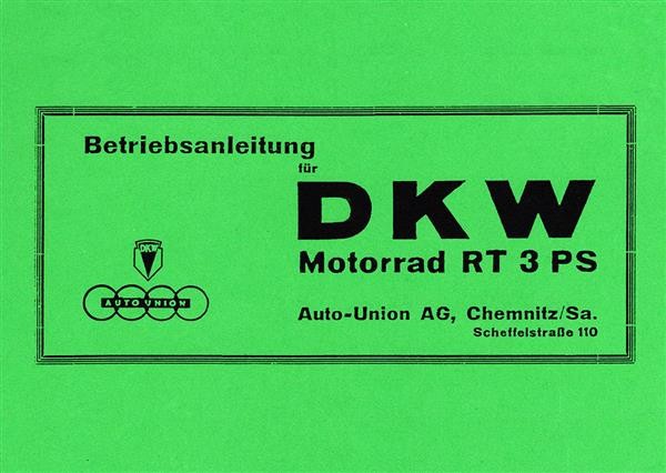 DKW Motorrad RT 3 PS Betriebsanleitung